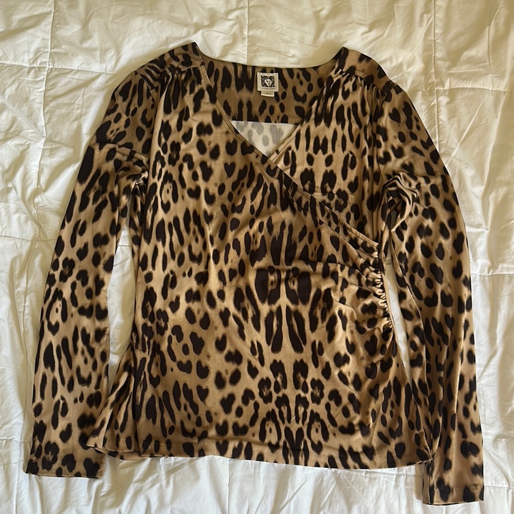 Y2K Leopard Print Wrap Top